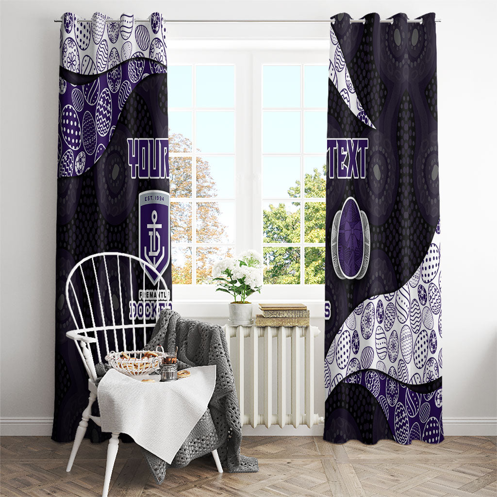 Personalized Fremantle Dockers Football Window Curtain Easter Egg Pattern Purple Monochrome Tribal Dot Style