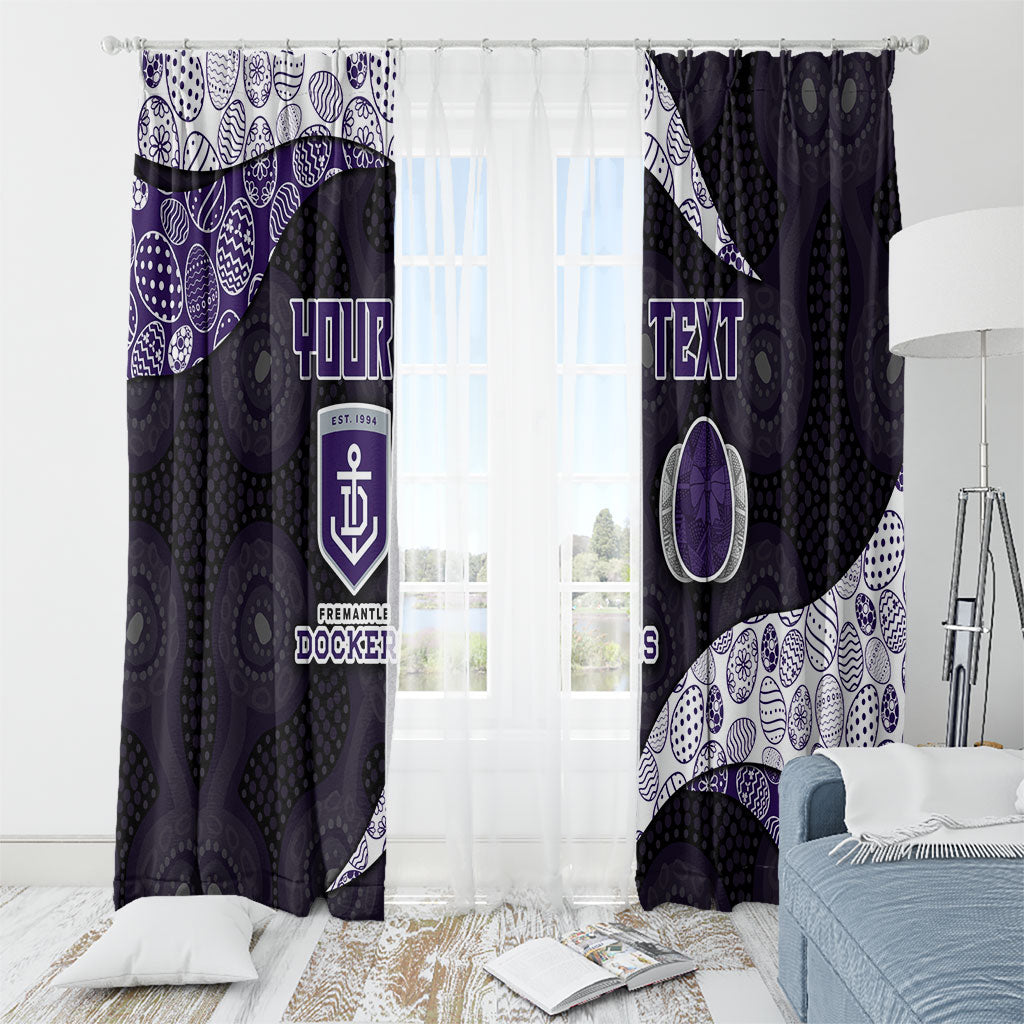 Personalized Fremantle Dockers Football Window Curtain Easter Egg Pattern Purple Monochrome Tribal Dot Style