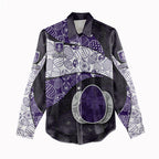 Personalized Fremantle Dockers Football Women Casual Shirt Easter Egg Pattern Purple Monochrome Tribal Dot Style