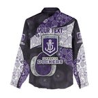 Personalized Fremantle Dockers Football Women Casual Shirt Easter Egg Pattern Purple Monochrome Tribal Dot Style