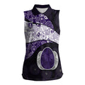 Personalized Fremantle Dockers Football Women Sleeveless Polo Shirt Easter Egg Pattern Purple Monochrome Tribal Dot Style