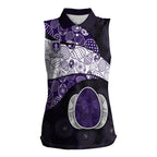 Personalized Fremantle Dockers Football Women Sleeveless Polo Shirt Easter Egg Pattern Purple Monochrome Tribal Dot Style