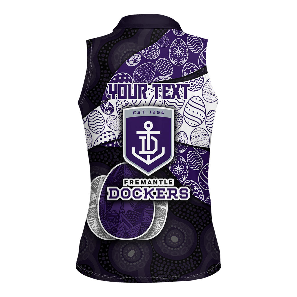 Personalized Fremantle Dockers Football Women Sleeveless Polo Shirt Easter Egg Pattern Purple Monochrome Tribal Dot Style