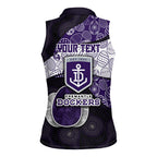 Personalized Fremantle Dockers Football Women Sleeveless Polo Shirt Easter Egg Pattern Purple Monochrome Tribal Dot Style