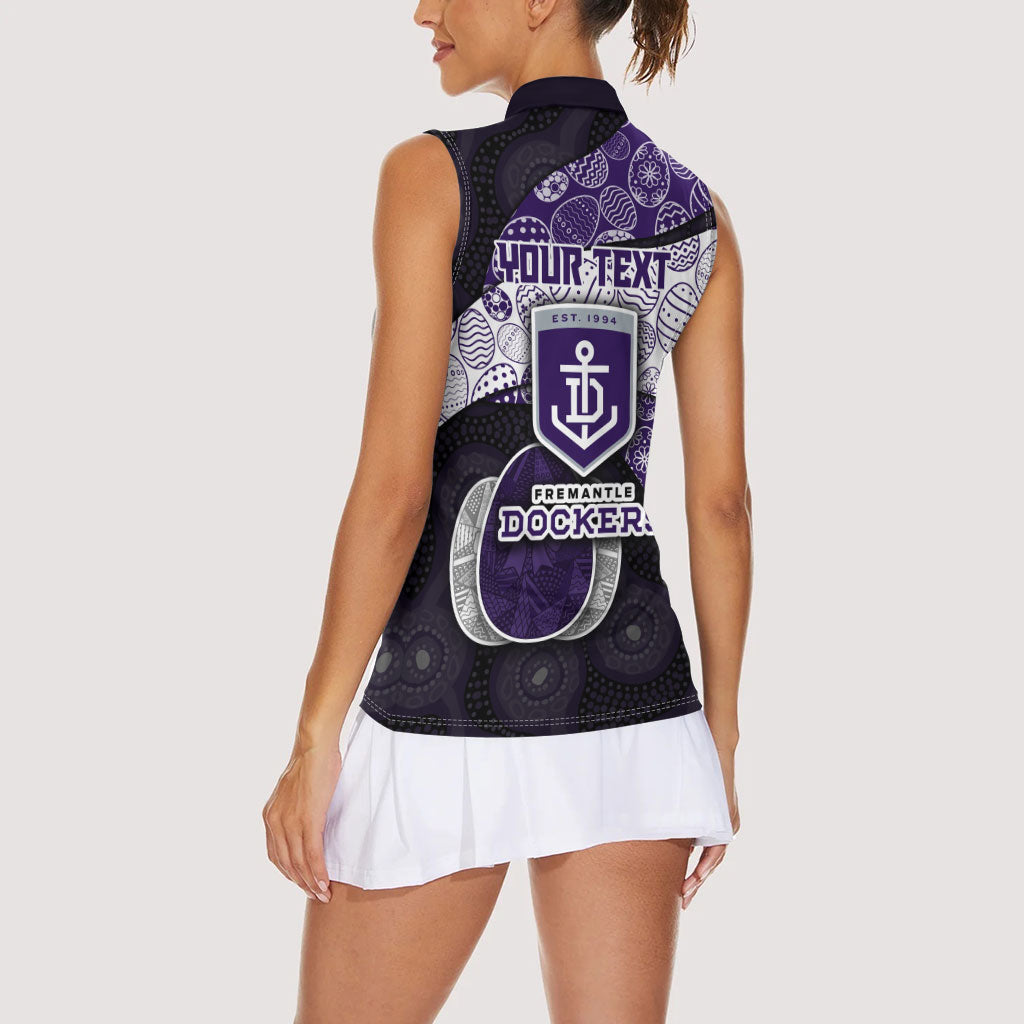 Personalized Fremantle Dockers Football Women Sleeveless Polo Shirt Easter Egg Pattern Purple Monochrome Tribal Dot Style