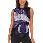 Personalized Fremantle Dockers Football Women Sleeveless Polo Shirt Easter Egg Pattern Purple Monochrome Tribal Dot Style