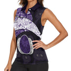 Personalized Fremantle Dockers Football Women Sleeveless Polo Shirt Easter Egg Pattern Purple Monochrome Tribal Dot Style