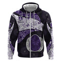 Personalized Fremantle Dockers Football Zip Hoodie Easter Egg Pattern Purple Monochrome Tribal Dot Style