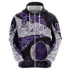 Personalized Fremantle Dockers Football Zip Hoodie Easter Egg Pattern Purple Monochrome Tribal Dot Style