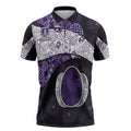 Personalized Fremantle Dockers Football Zipper Polo Shirt Easter Egg Pattern Purple Monochrome Tribal Dot Style
