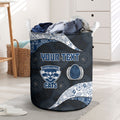 Personalized Geelong Cats Football Laundry Basket Easter Egg Pattern Blue Monochrome Tribal Dot Style
