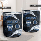 Personalized Geelong Cats Football Laundry Basket Easter Egg Pattern Blue Monochrome Tribal Dot Style
