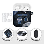 Personalized Geelong Cats Football AirPods Case Easter Egg Pattern Blue Monochrome Tribal Dot Style