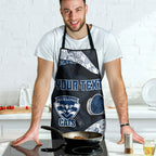 Personalized Geelong Cats Football Apron Easter Egg Pattern Blue Monochrome Tribal Dot Style