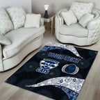 Personalized Geelong Cats Football Area Rug Easter Egg Pattern Blue Monochrome Tribal Dot Style