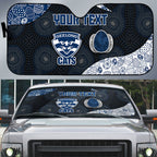 Personalized Geelong Cats Football Auto Sun Shade Easter Egg Pattern Blue Monochrome Tribal Dot Style