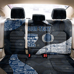 Personalized Geelong Cats Football Back Car Seat Cover Easter Egg Pattern Blue Monochrome Tribal Dot Style