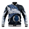 Personalized Geelong Cats Football Baseball Jacket Easter Egg Pattern Blue Monochrome Tribal Dot Style