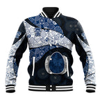 Personalized Geelong Cats Football Baseball Jacket Easter Egg Pattern Blue Monochrome Tribal Dot Style
