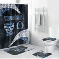 Personalized Geelong Cats Football Bathroom Set Easter Egg Pattern Blue Monochrome Tribal Dot Style