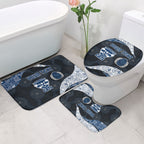 Personalized Geelong Cats Football Bathroom Set Easter Egg Pattern Blue Monochrome Tribal Dot Style