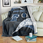 Personalized Geelong Cats Football Blanket Easter Egg Pattern Blue Monochrome Tribal Dot Style