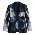 Personalized Geelong Cats Football Blazer Easter Egg Pattern Blue Monochrome Tribal Dot Style