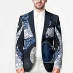 Personalized Geelong Cats Football Blazer Easter Egg Pattern Blue Monochrome Tribal Dot Style