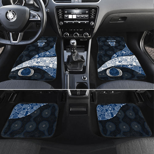 Personalized Geelong Cats Football Car Mats Easter Egg Pattern Blue Monochrome Tribal Dot Style