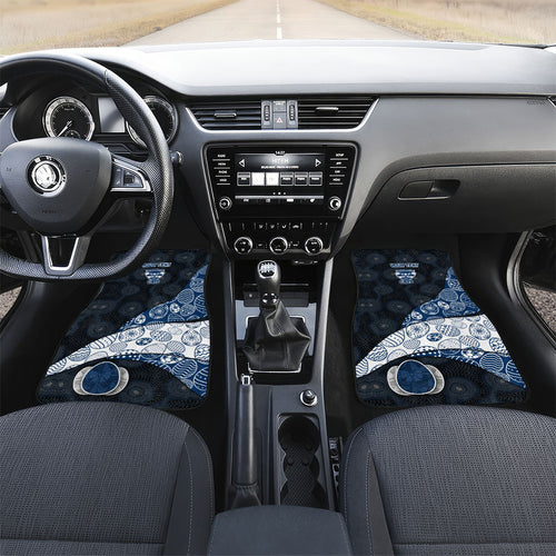 Personalized Geelong Cats Football Car Mats Easter Egg Pattern Blue Monochrome Tribal Dot Style