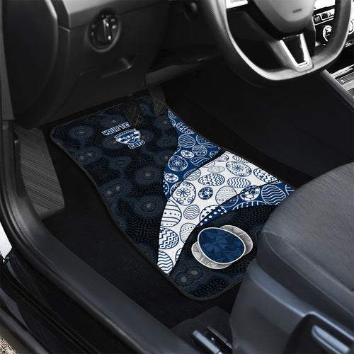 Personalized Geelong Cats Football Car Mats Easter Egg Pattern Blue Monochrome Tribal Dot Style