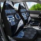 Personalized Geelong Cats Football Car Seat Cover Easter Egg Pattern Blue Monochrome Tribal Dot Style