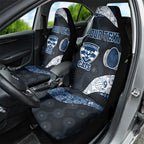 Personalized Geelong Cats Football Car Seat Cover Easter Egg Pattern Blue Monochrome Tribal Dot Style