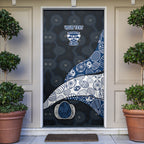 Personalized Geelong Cats Football Door Cover Easter Egg Pattern Blue Monochrome Tribal Dot Style