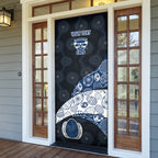 Personalized Geelong Cats Football Door Cover Easter Egg Pattern Blue Monochrome Tribal Dot Style