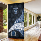 Personalized Geelong Cats Football Door Cover Easter Egg Pattern Blue Monochrome Tribal Dot Style