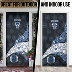 Personalized Geelong Cats Football Door Cover Easter Egg Pattern Blue Monochrome Tribal Dot Style