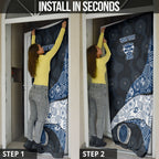 Personalized Geelong Cats Football Door Cover Easter Egg Pattern Blue Monochrome Tribal Dot Style
