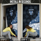 Personalized Geelong Cats Football Door Cover Easter Egg Pattern Blue Monochrome Tribal Dot Style