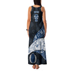 Personalized Geelong Cats Football Family Matching Tank Maxi Dress and Hawaiian Shirt Easter Egg Pattern Blue Monochrome Tribal Dot Style