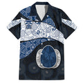 Personalized Geelong Cats Football Hawaiian Shirt Easter Egg Pattern Blue Monochrome Tribal Dot Style
