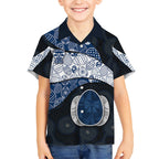 Personalized Geelong Cats Football Hawaiian Shirt Easter Egg Pattern Blue Monochrome Tribal Dot Style