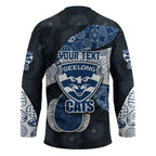 Personalized Geelong Cats Football Hockey Jersey Easter Egg Pattern Blue Monochrome Tribal Dot Style