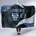Personalized Geelong Cats Football Hooded Blanket Easter Egg Pattern Blue Monochrome Tribal Dot Style