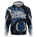 Personalized Geelong Cats Football Hoodie Easter Egg Pattern Blue Monochrome Tribal Dot Style