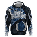 Personalized Geelong Cats Football Hoodie Easter Egg Pattern Blue Monochrome Tribal Dot Style
