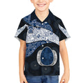 Personalized Geelong Cats Football Kid Hawaiian Shirt Easter Egg Pattern Blue Monochrome Tribal Dot Style