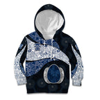 Personalized Geelong Cats Football Kid Hoodie Easter Egg Pattern Blue Monochrome Tribal Dot Style