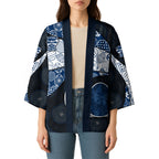 Personalized Geelong Cats Football Kimono Easter Egg Pattern Blue Monochrome Tribal Dot Style