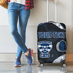 Personalized Geelong Cats Football Luggage Cover Easter Egg Pattern Blue Monochrome Tribal Dot Style
